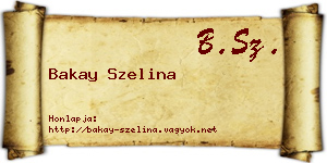 Bakay Szelina névjegykártya